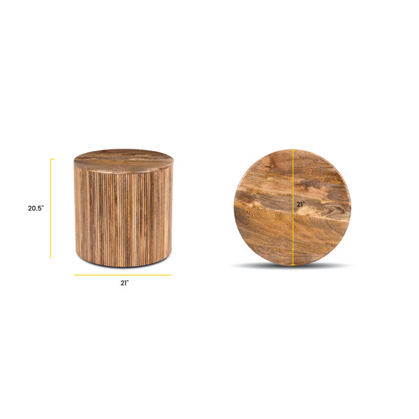 AllModern Jacie Solid Wood Drum End Table Wayfair